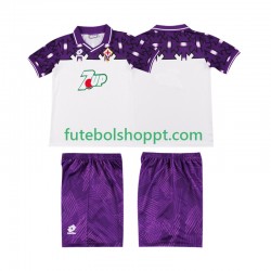 Camisola Júnior ACF Fiorentina 1992 1993 Retro Alternativa Equipamento Manga Curta