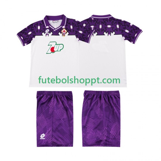 Camisola Júnior ACF Fiorentina 1992 1993 Retro Alternativa Equipamento Manga Curta