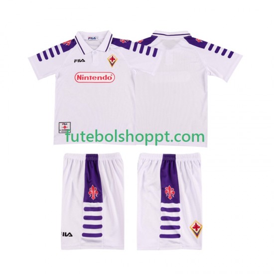 Camisola Júnior ACF Fiorentina Retro Alternativa Equipamento 1998 1999 Manga Curta