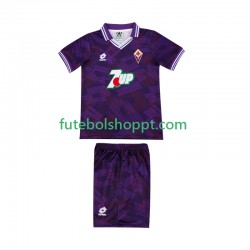 Camisola Júnior ACF Fiorentina 1992 1993 Retro Principais Equipamento Manga Curta