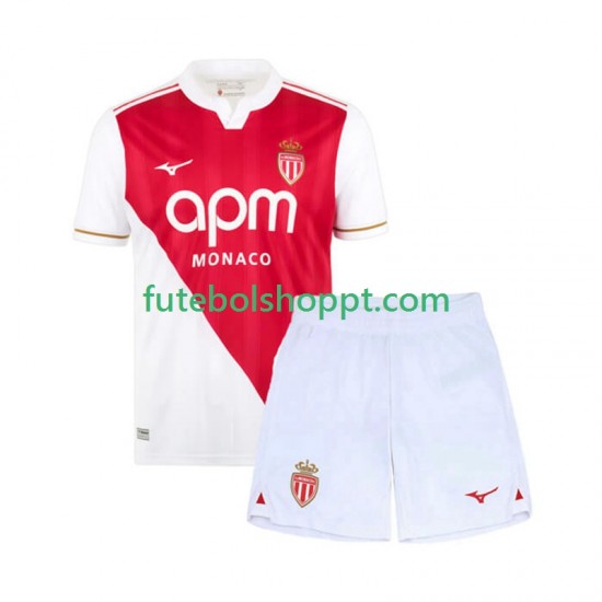 Camisola Júnior AS Monaco Principais Equipamento 2025-2026 Manga Curta