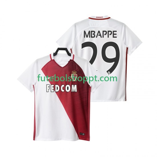 Camisola Homem AS Monaco Mbappé 29 2016 2017 Principais Equipamento Manga Curta