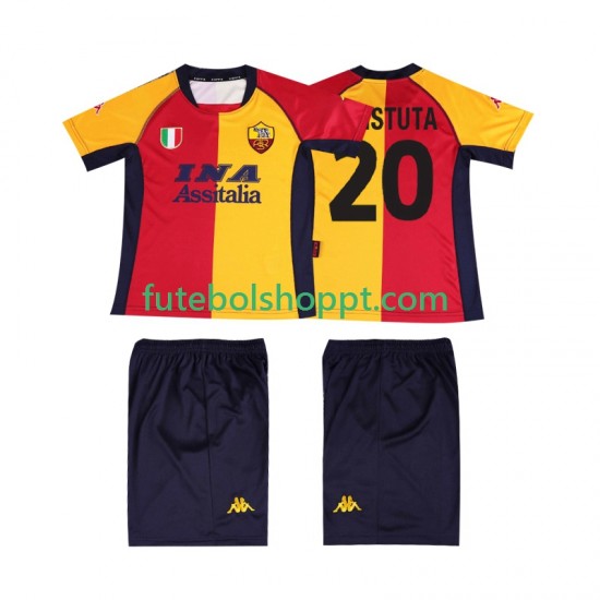Camisola Júnior AS Roma Batistuta 20 2000 2001 Retro Principais Equipamento Manga Curta