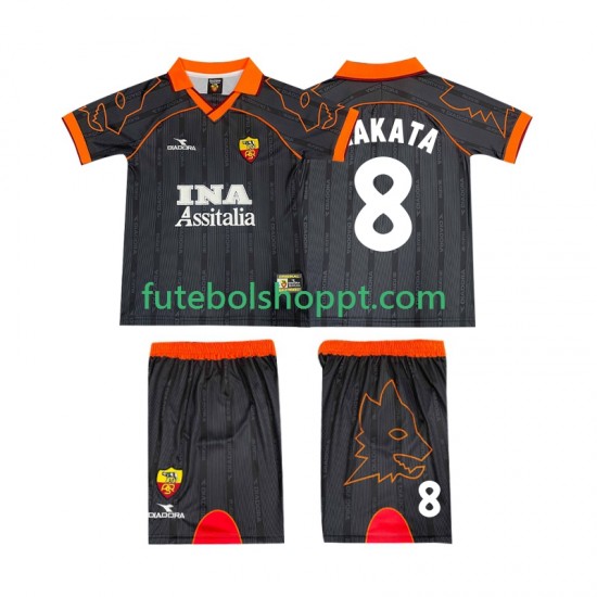 Camisola Júnior AS Roma NAKATA 8 2000 Retro Alternativa Equipamento 1999 Manga Curta