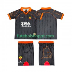 Camisola Júnior AS Roma 2000 Retro Alternativa Equipamento 1999 Manga Curta
