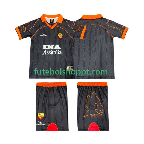 Camisola Júnior AS Roma 2000 Retro Alternativa Equipamento 1999 Manga Curta