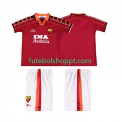 Camisola Júnior AS Roma Retro Principais Equipamento 1998 1999 Manga Curta