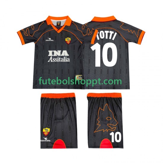 Camisola Júnior AS Roma TOTTI 10 2000 Retro Alternativa Equipamento 1999 Manga Curta
