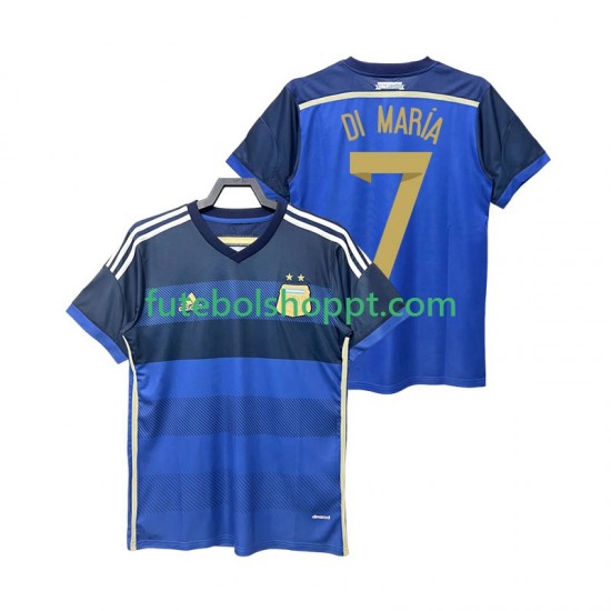 Camisola Homem Argentina DI MARIA 7 2014 Retro Alternativa Equipamento Manga Curta