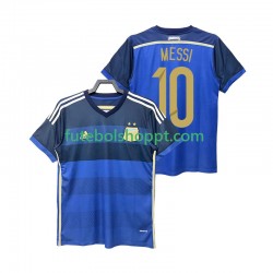 Camisola Homem Argentina Lionel Messi 10 2014 Retro Alternativa Equipamento Manga Curta