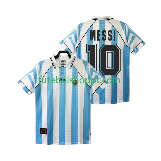 Camisola Homem Argentina Lionel Messi 10 1996 1997 Retro Principais Equipamento Manga Curta