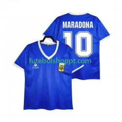 Camisola Homem Argentina MARADONA 10 1986 Retro Alternativa Equipamento Manga Curta