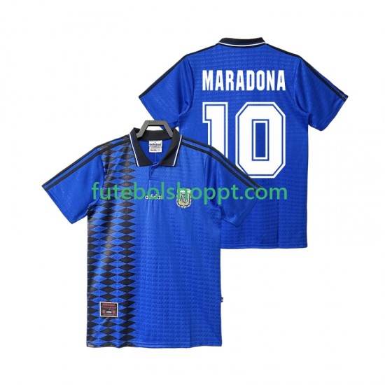 Camisola Homem Argentina MARADONA 10 Retro Alternativa Equipamento 1994 Manga Curta