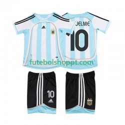 Camisola Júnior Argentina RIQUELME 10 2007 Retro Principais Equipamento 2006 Manga Curta