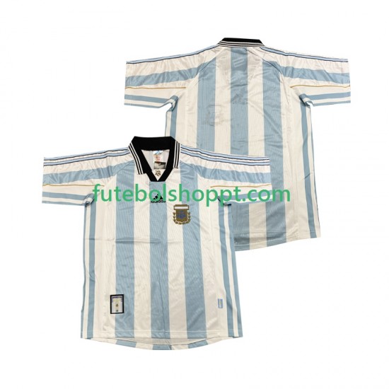 Camisola Homem Argentina Retro Principais Equipamento 1998 Manga Curta