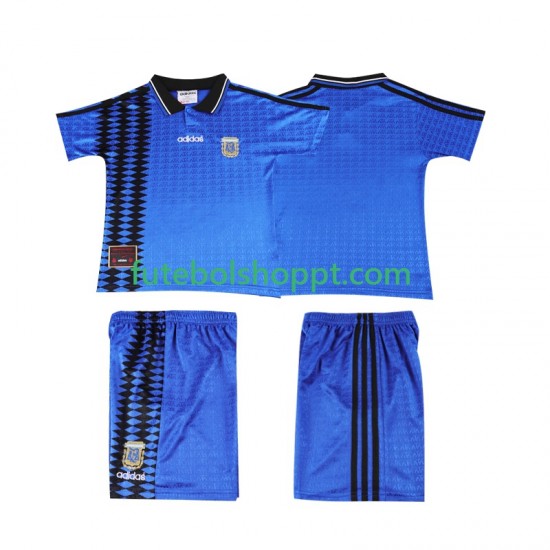 Camisola Júnior Argentina Retro Alternativa Equipamento 1994 Manga Curta