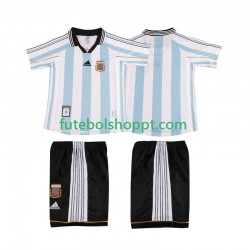 Camisola Júnior Argentina Retro Principais Equipamento 1998 Manga Curta