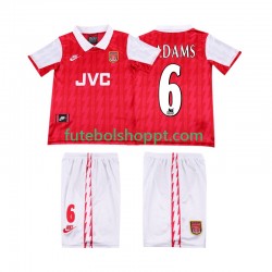 Camisola Júnior Arsenal ADAMS 6 1996 Retro Principais Equipamento 1994 Manga Curta