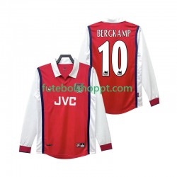 Camisola Homem Arsenal BERGKAMP 10 Retro Principais Equipamento 1998 1999 Manga Comprida