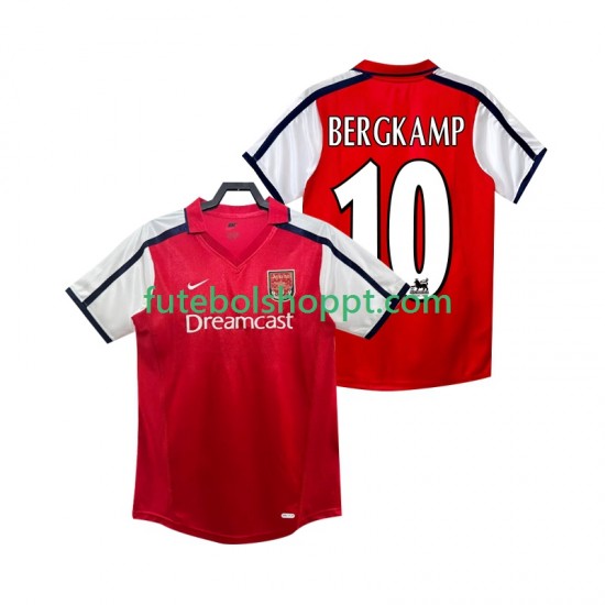 Camisola Homem Arsenal BERGKAMP 10 2001 Retro Principais Equipamento 2002 Manga Curta