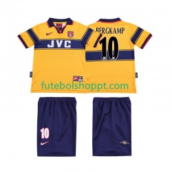 Camisola Júnior Arsenal BERGKAMP 10 1997 Retro Alternativa Equipamento 1999 Manga Curta