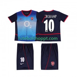 Camisola Júnior Arsenal BERGKAMP 10 Retro Alternativa Equipamento 2004 2002 Manga Curta