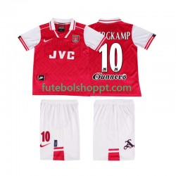 Camisola Júnior Arsenal BERGKAMP 10 1996 1997 Retro Principais Equipamento Manga Curta