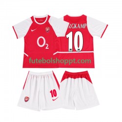 Camisola Júnior Arsenal BERGKAMP 10 2003 Retro Principais Equipamento 2002 Manga Curta