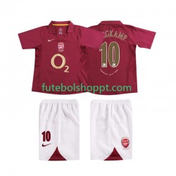 Camisola Júnior Arsenal BERGKAMP 10 2005 Retro Principais Equipamento 2006 Manga Curta