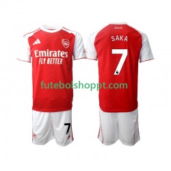 Camisola Júnior Arsenal Bukayo Saka 7 Principais Equipamento 2025-2026 Manga Curta