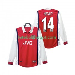 Camisola Homem Arsenal Henry 14 Retro Principais Equipamento 1998 1999 Manga Comprida