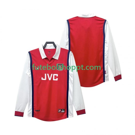 Camisola Homem Arsenal Retro Principais Equipamento 1998 1999 Manga Comprida