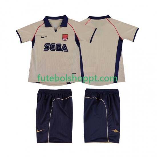 Camisola Júnior Arsenal 2001 Retro Alternativa Equipamento 2002 Manga Curta