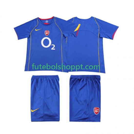 Camisola Júnior Arsenal 2005 Retro Alternativa Equipamento 2004 Manga Curta