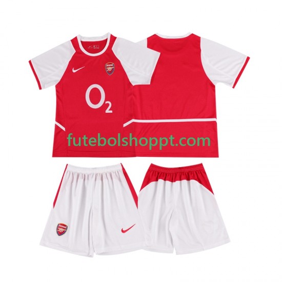 Camisola Júnior Arsenal 2003 Retro Principais Equipamento 2002 Manga Curta