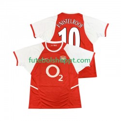 Camisola Homem Arsenal Ruud van Nistelrooy 10 2003 Retro Principais Equipamento 2002 Manga Curta