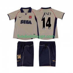 Camisola Júnior Arsenal Thierry Henry 14 2001 Retro Alternativa Equipamento 2002 Manga Curta