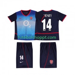 Camisola Júnior Arsenal Thierry Henry 14 Retro Alternativa Equipamento 2004 2002 Manga Curta