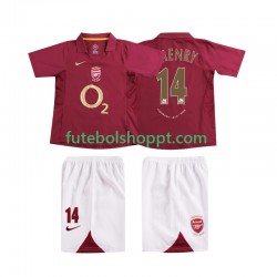 Camisola Júnior Arsenal Thierry Henry 14 2005 Retro Principais Equipamento 2006 Manga Curta