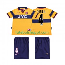 Camisola Júnior Arsenal VIEIRA 4 1997 Retro Alternativa Equipamento 1999 Manga Curta