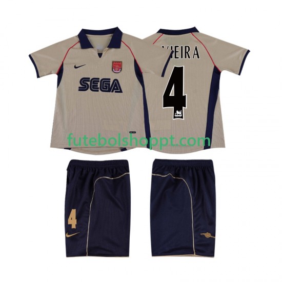 Camisola Júnior Arsenal VIEIRA 4 2001 Retro Alternativa Equipamento 2002 Manga Curta