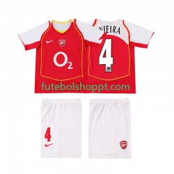 Camisola Júnior Arsenal VIEIRA 4 2005 Retro Principais Equipamento 2004 Manga Curta
