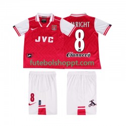 Camisola Júnior Arsenal WRIGHT 8 1996 1997 Retro Principais Equipamento Manga Curta
