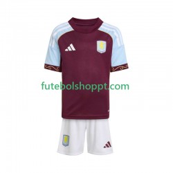 Camisola Júnior Aston Villa Principais Equipamento 2025-2026 Manga Curta