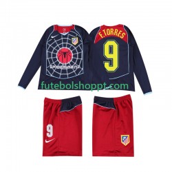 Camisola Júnior Atlético Madrid F TORRES 9 2005 Retro Alternativa Equipamento 2004 Manga Comprida