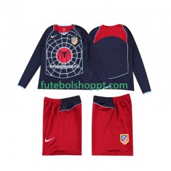 Camisola Júnior Atlético Madrid 2005 Retro Alternativa Equipamento 2004 Manga Comprida