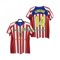 Camisola Homem Atlético Madrid SIMEONE 14 2005 Retro Principais Equipamento 2004 Manga Curta