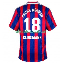Camisola Homem Bayern de Munique Klinsmann 18 1995 1997 Retro Principais Equipamento Manga Curta