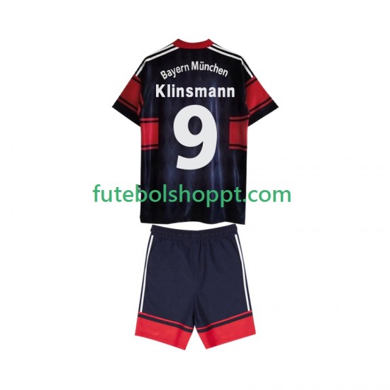 Camisola Júnior Bayern de Munique Klinsmann 9 1997 Retro Principais Equipamento 1999 Manga Curta