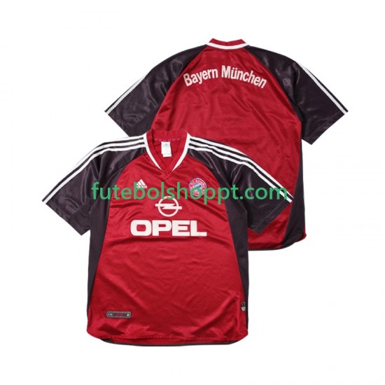 Camisola Homem Bayern de Munique 2001 Retro Principais Equipamento 2002 Manga Curta